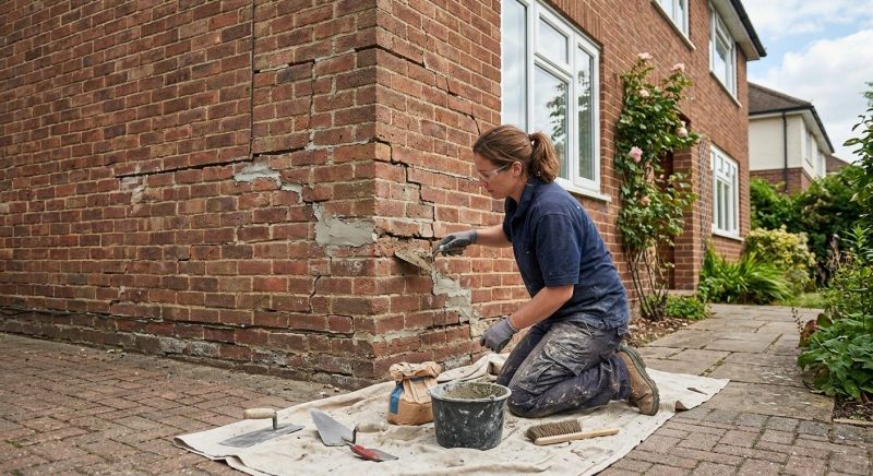 Cracked Brick Wall Repair